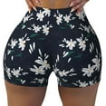 thumbnail image 2 of Haiem Lilies Flowers No Front Seam Biker Shorts for Women Yoga Workout Gym Bike Shorts with Tummy Control Moisture-Wicking-, 2 of 9