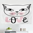 thumbnail image 1 of Cat Tapestry, Cursive Meow with Upside Down Kittens Mini Paws, Fabric Wall Hanging Decor for Bedroom Living Room Dorm, 2 Sizes, Multicolor, by Ambesonne, 1 of 1