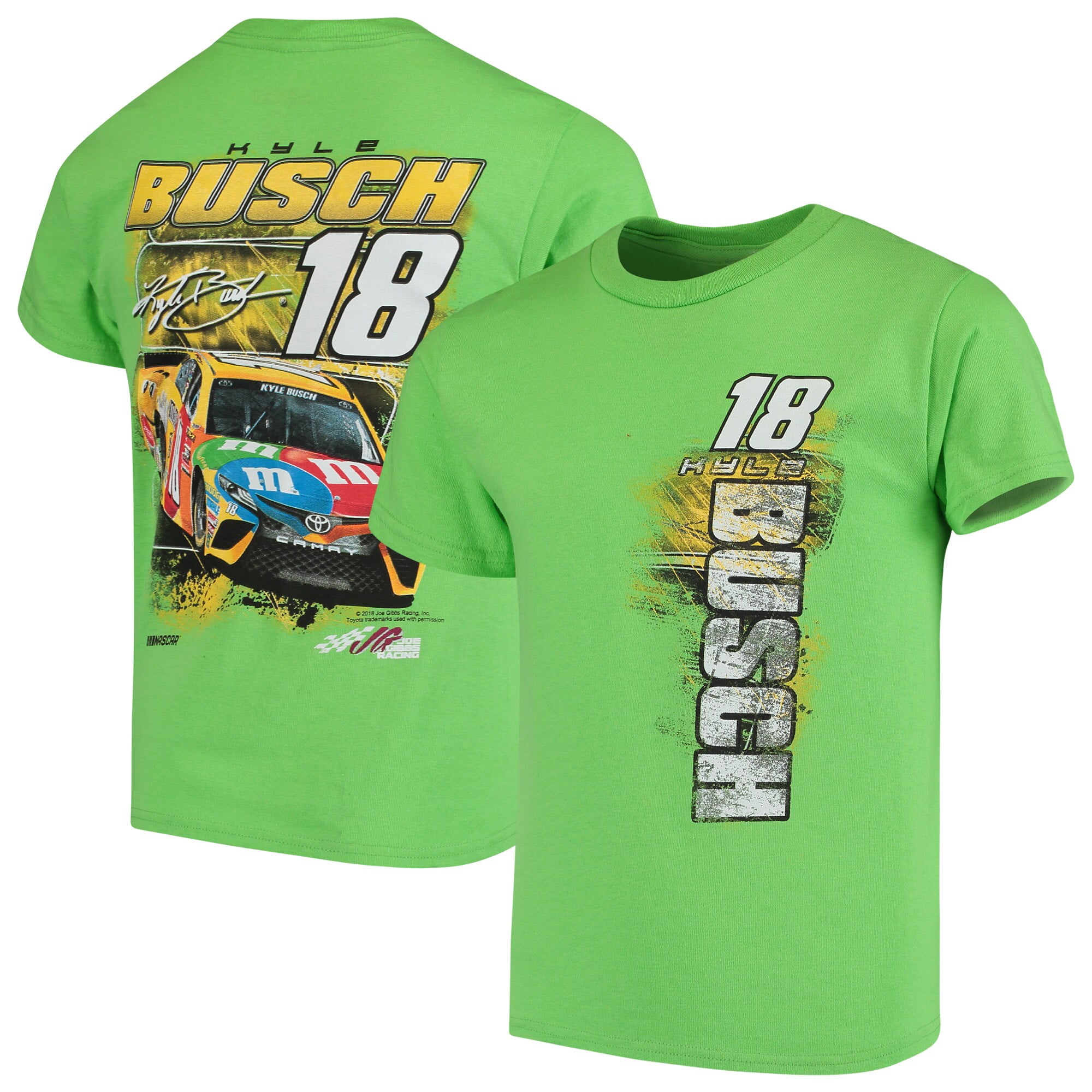 Checkered Flag NASCAR Checkered Flag Youth Kyle Busch TShirt Green