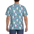 thumbnail image 3 of Bixox Men's Rabbit And Rainbow Printed Short Sleeve Skinny Athletic T-Shirt, 3 of 6