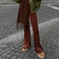 thumbnail image 2 of Ladies Bodycon Pants Slight Flare Leg Elastic High Waist Casual Style Daily Suit, 2 of 9