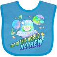thumbnail image 3 of Inktastic Out of This World Nephew Cute Alien in Outer Space Boys Baby Bib, 3 of 4