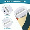 thumbnail image 3 of Yayeee 40oz Stainless Steel Tumbler with Straw and Handle Double-Wall Insulated Travel Water Bottle, Beige Stripes, 3 of 8
