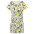 thumbnail image 3 of Lemon Pattern Women's Dress Short Sleeve Summer Sundress Summer Women Clothes, 3 of 7