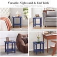 thumbnail image 5 of Ayaya 2-Tier Side Table, Solid Wood Indoor Bedside Table for Small Spaces, Living Room Bedroom Home Office, Blue, 5 of 7