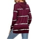 thumbnail image 3 of Gibobby Blusas Holgada Camiseta de con capucha, manga estampada, tops casuales, blusa larga suelta a rayas para mujer（Vino， XL), 3 of 5