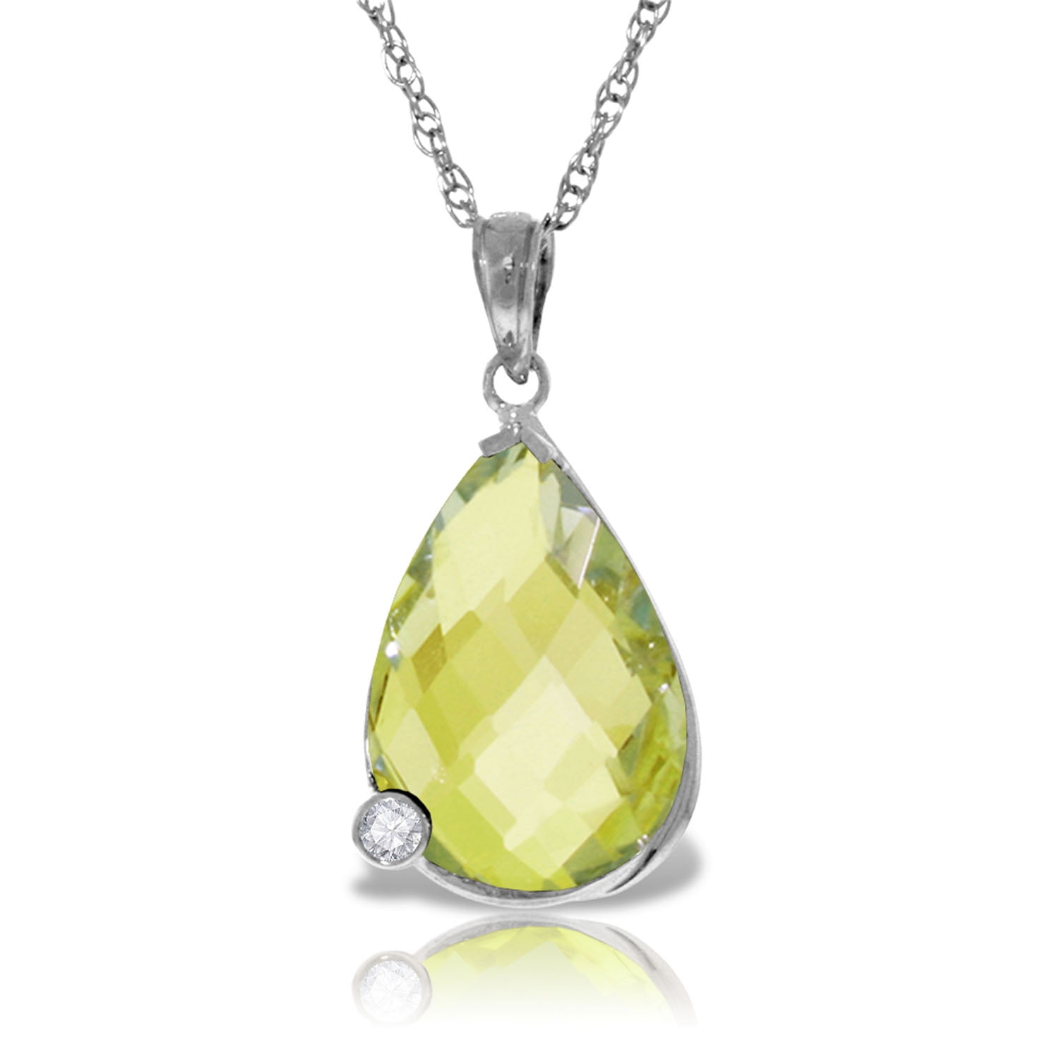 Galaxy Gold 14K Solid Gold 5.04 Carat Natural Diamond Briolette Necklace for Women - White Gold Fine Jewelry