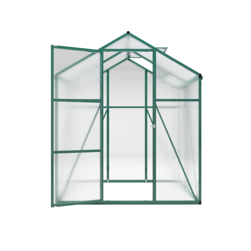 6x4 FT Tall-Height Windproof Greenhouse - Aluminum Frame with Raised Base & Anchors for All-Season Use