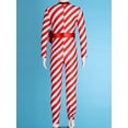 thumbnail image 4 of YONGHS Kids Girls Christmas Candy Cane Striped Costume Long Sleeve Gymnastics Unitard Jumpsuit Red 14, 4 of 7