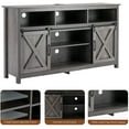 thumbnail image 4 of Yaoping Farmhouse Barn Door TV Cabinet Up to 65" TV Media Console with Open Shelves Adjustable Storage, Entertainment Center with Power Outlets(Grey), 4 of 10