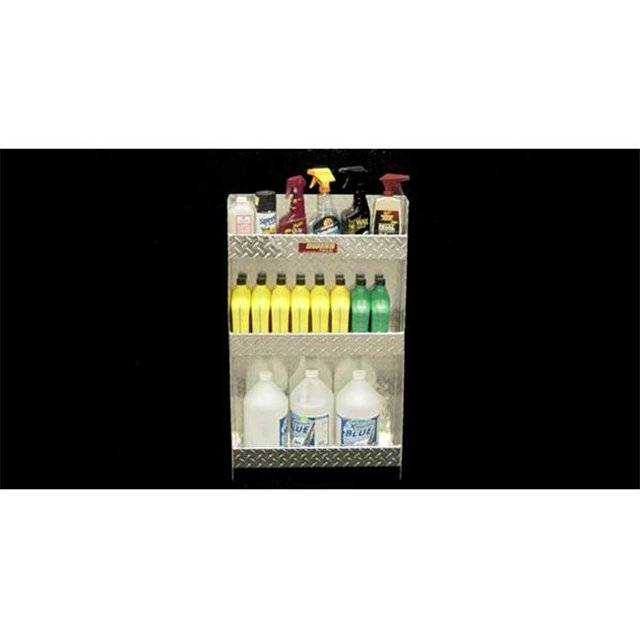Owens 39205 Racemate Three Tier Storage Shelf- Aerosol, Quart, Gallon - Diamond Tread