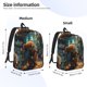 thumbnail image 2 of Disketp Cute Butterfly Bear print Canvas Backpack Lightweight Travel Daypack Student Rucksack Laptop Backpack-, 2 of 5