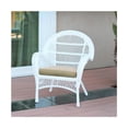 thumbnail image 2 of Jeco Ensemble de Conversation en Osier 3 Pcs, Blanc, avec Coussins Beige, 2 of 3