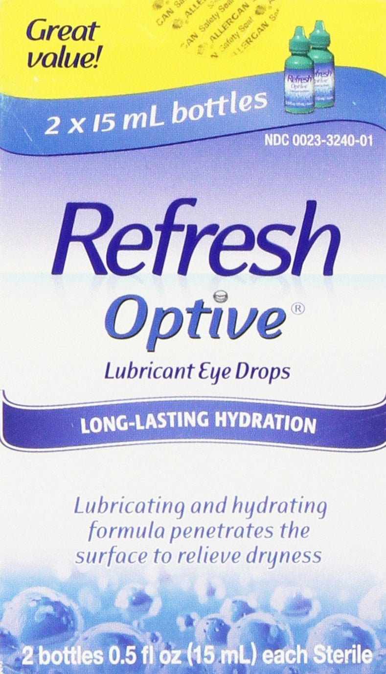 Refresh Optive Lubricant Eye Drops, Box of 2 x 15 ml bottles, Refresh