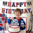 thumbnail image 6 of Ice Hockey Party Decoration Set, Themed Birthday Tableware With Banner Pull Flag Cake Toppers, Kids Sports Celebration Supplies, 12-Piece Pack, 6 of 6