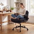 thumbnail image 2 of Gymax Chaise Croisée sur Roulettes avec Accoudoirs Relevables Hauteur Réglable Dossier Grand Gris, 2 of 10