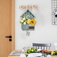 thumbnail image 6 of Farmhouse Wall-Mounted Key and Mail Holder – Rustic Natural Wood Organizer with Storage Basket & 3 Sturdy Hooks for Entryway, Hallway & Doorway Decor, 6 of 7