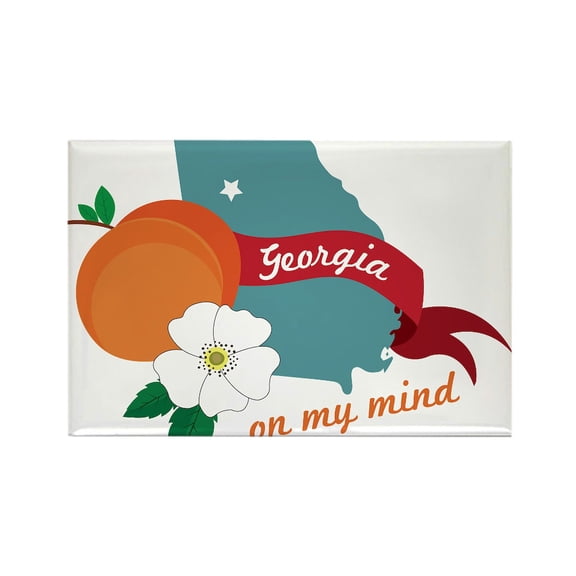 CafePress - Georgia On My Mind - Rectangle Magnet, 2"x3" Refrigerator Magnet