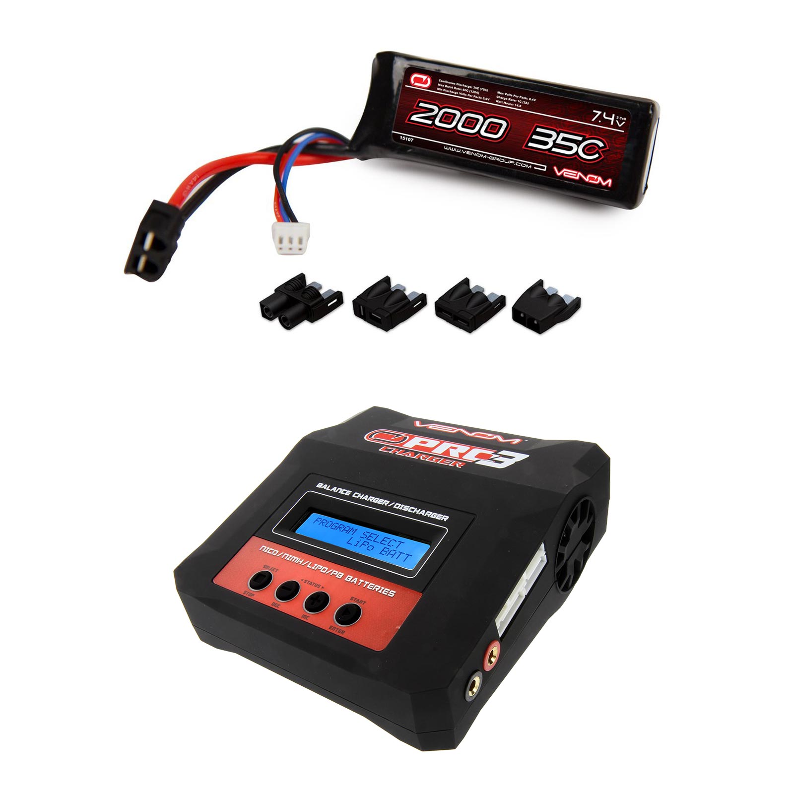 Venom 35C 2S 2000mAh 7.4V LiPo Battery with Universal Plug and Venom