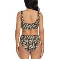 thumbnail image 3 of Kdxio Vector Butterflies Print Women's 2 Piece High Waisted Wrap Spaghetti Strap Summer Swimsuit Bikini Set-Small, 3 of 7