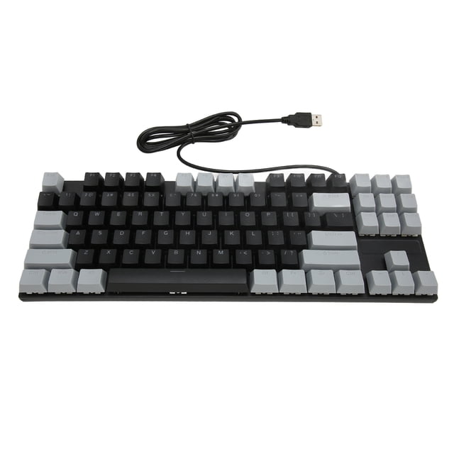 Clavier de Jeu Mécanique avec Commutateur Bleu, Clavier Rétroéclairé RVB, Clavier d'Ordinateur Filaire Compact 87 Touches pour Ordinateur Portable PC Gamer