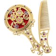 thumbnail image 1 of Here's a refined and professional product description based on your input:\n\n \n\n**Vintage Makeup Handheld Mirror Set with Comb – Portable Mini Vanity, 1 of 5