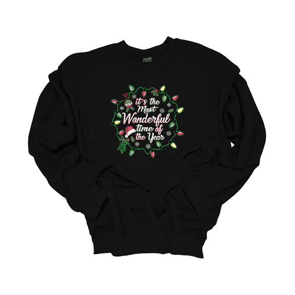Trenz Shirt Company It's The Most Wonderful Time Of The Year Christmas Crewneck Sweatshirt-Black-large