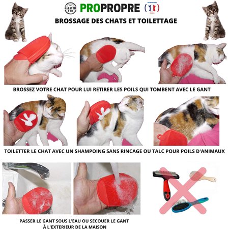 Mueisuert Poil Chien Poil Chat Brosse Anti Poils Courts Poils Longs Ramasse Poils Enleve Poils Vetements Canape Vehicule Brosse Animaux Set De 1 Gant Rouge 1 Gant Walmart Canada