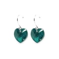 thumbnail image 4 of Juego de aretes y cadena con dije en forma de Corazón, plata mexicana ley .925, Esmeralda, 4 of 4