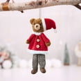 thumbnail image 4 of chaungfeng Christmas Small Bear Ornament, Cloth Doll Animal Pendant, for Tree Decoration, Window Display, Festive Theme, 3.14x7.09 Inches, 4 of 6