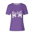 thumbnail image 4 of Lilgiuy Baseball Mom Shirt for Women Vintage Baseball Graphic Letter Print Mom Shirt Tee Baseball Mama Short Sleeve T-Shirts for Holiday Vacation Travel(Purple,XL), 4 of 4