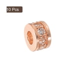 thumbnail image 3 of Unique Bargains Perles Intercalaires Rondes, 10 Pcs 6mm - Perles Intercalaires Rondes en Zircon pour Fabrication de Bijoux (Blanc - Or Rose), 3 of 7