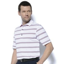 Monterey Club Men's Trevor Stripe Texture Golf Polo Shirt #1654