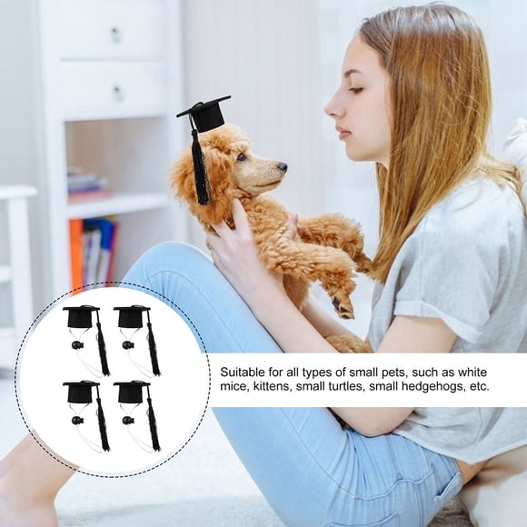 FUTUREORYY 4Ud Gorras De Graduación Para Mascotas Con Pajaritas En Color Negro Ajustables Para