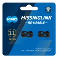 thumbnail image 1 of Roller Chain KMC, DLC, 11 velocidades, MissingLink, color negro, 2 pares, 1 of 3
