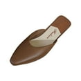 thumbnail image 2 of Willtoo Women's Leather Low Heel Shoes- Closed Square Toe Slip-On Slingback Slides - Comfort Casual, for Daily Wear Dress Occasions Brown, 2 of 3