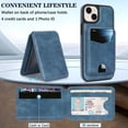 thumbnail image 4 of Compatible with Magsafe 2 in 1 Detachable for iPhone 14 Wallet Case with Card Holder Women Men, Magnetic PU Leather RFID Blocking Flip Kickstand Credit Slots,for iPhone 14, Blue, 4 of 7