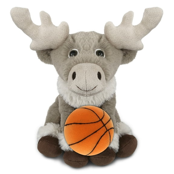 DolliBu Super Soft Squat Reindeer Stuffed Animal with Basketball Plush – Soft Huggable Reindeer, Adorable Playtime Plush Toy, Wild Life Gift Plush Doll Animal Toy for Kids and Adults – 8.5 Inches
