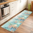 thumbnail image 2 of Runner Rug 2'x6', Ocean Starfish Seaweed Washable Non-Slip Hallway Runner Rugs, Summer Coastal Beach Shell Coral Teal Bedside Rugs Floor Mats Carpet Runners for Kitchen Bathroom Laundry Room, 2 of 8