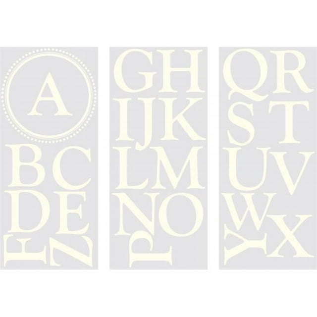 WallPops WPM99282 Durham Monogramme Ivoire Blanc