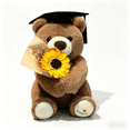 thumbnail image 1 of Oso de Peluche de Graduación con Sombrero y Flores, Lindo Oso Doctor de Peluche Regalo de Graduación, 1 of 5