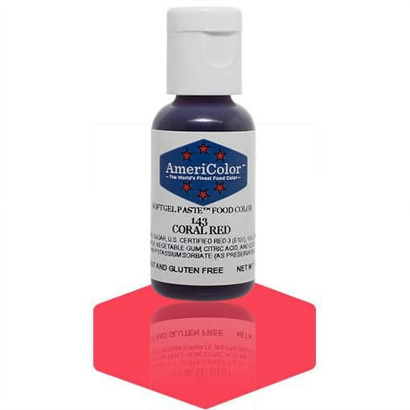 AmeriColor, Soft Gel Paste Food Color, Coral Red .75 oz