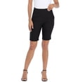 thumbnail image 5 of HDE Pull On Bermuda Shorts For Women Mid Rise 10" Inseam Shorts with Pockets Black - S, 5 of 6
