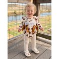 thumbnail image 3 of Cjfdfy Newborn Baby Girl Football Romper Adorable Letter Embroidery Long Sleeve Round Neck Jumpsuit for Party Wear Cute Game Day Football Outfit Letter Embroidery Waffle Knit Bodysuit, 3 of 9