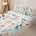 thumbnail image 3 of Castle Fairy Watercolor Summer Beach Tile Zipper Queen Comforter Set with Fitted Sheet and 2 Pillowcases,Turtle Surfboard Flip Flop Seamless Print Zipper Bedding Set,Blue White,Reversible,4 Pieces, 3 of 6