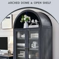 thumbnail image 4 of 71 " Tall Bookshelf with Storage, 4 Doors & Drawers, Wooden Arched Bookshelf for Living Room Office, 4 of 7