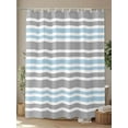 thumbnail image 4 of Fsddascl Blue Grey Striped Shower Curtain Set - 72" x 78" Washable Bathtub Curtain with 12 Hooks, Horizontal Lines Simple Minimalist Waterproof Fabric Stall Shower Curtains for Bathroom/Bathtub, 4 of 6