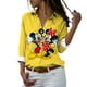 thumbnail image 3 of Disney-Camiseta de manga larga con botones y solapa para mujer, camisa informal con estampado 3D de Mickey, Minnie, Pato Donald, estilo Harajuku, y2k, novedad, 3 of 5