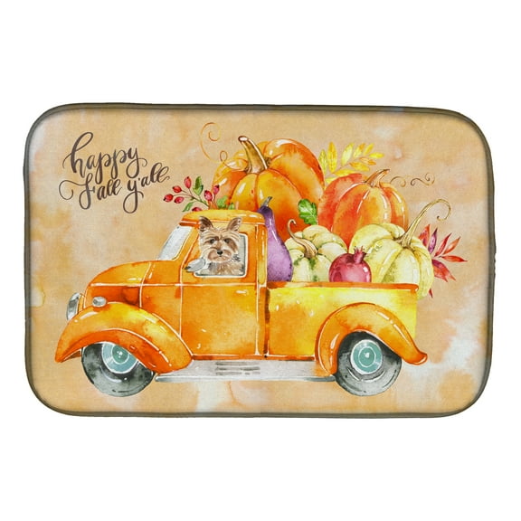 Fall Harvest Yorkshire Terrier Dish Drying Mat