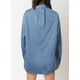 thumbnail image 3 of Blusa elegante de mezclilla para mujer, cuello en V, manga larga, azul, 3 of 6